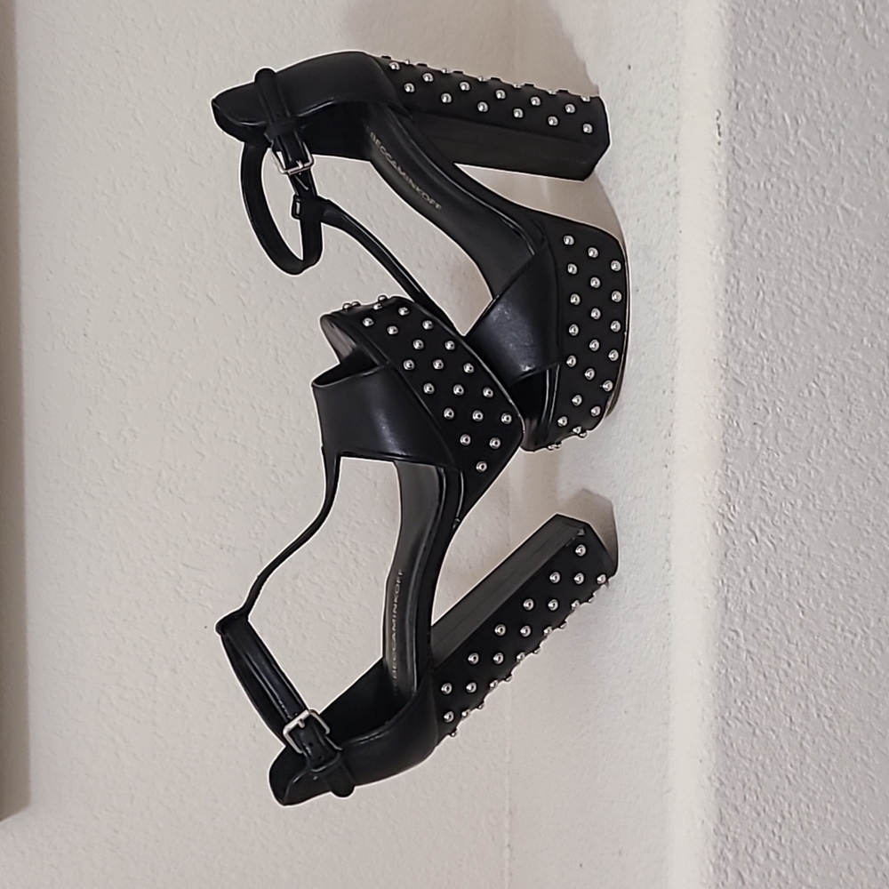 Rebecca Minkoff Black Chunky Stud Heels